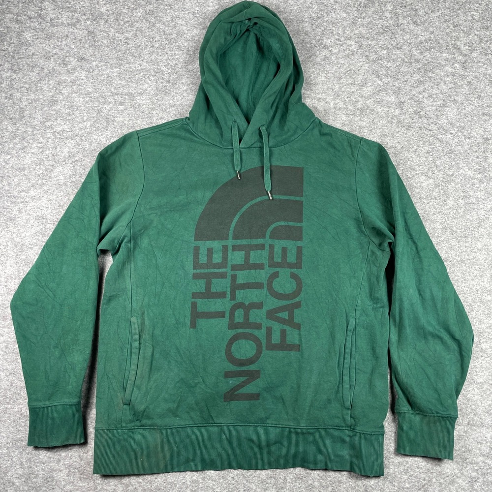 The North Face Hoodie Mens L Green Pullover Half Dome Fleece Sweatshirt